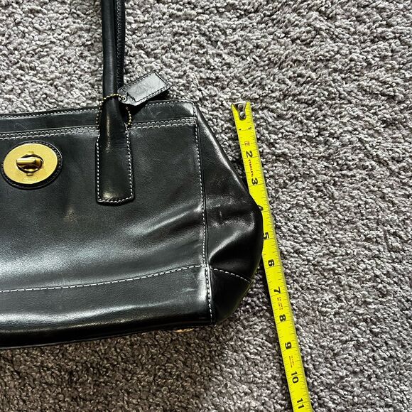 Vintage Coach Madeline Top Handle Satchel Handbag Black Leather 12482 - Picture 10 of 11